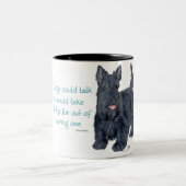 Als Dogs kan praten - Scottish Terrier Wit & Wisdo Tweekleurige Koffiemok (Center)