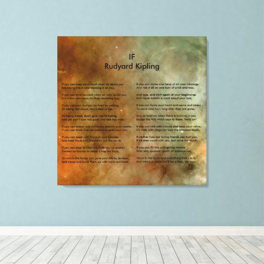 Als door Rudyard Kipling op Carina Canvas Afdruk (Insitu (Houten vloer))