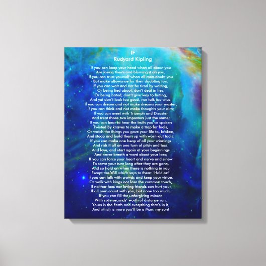 Als door Rudyard Kipling op Orion Canvas Afdruk (Voorkant)