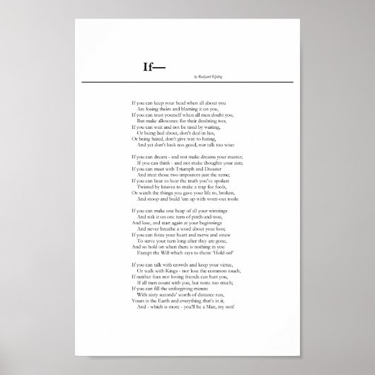 Als— door Rudyard Kipling Poster (Voorkant)