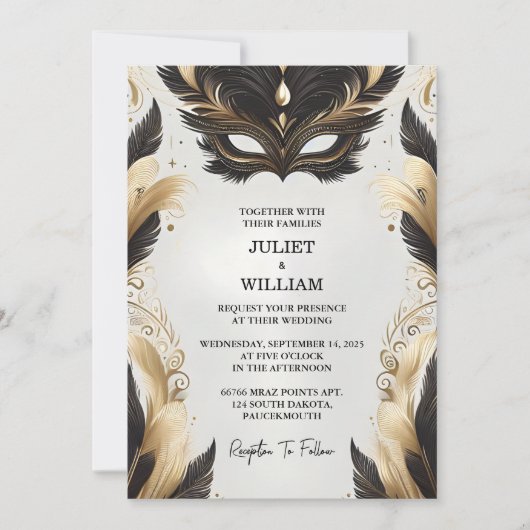 Als Dress Code Prom Kostuum Masquerade Bal Bruilof Kaart (Voorkant)