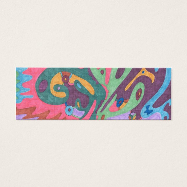 "Als één" Abstract Art Bladwijzer Mini Visitekaartjes (Voorkant)