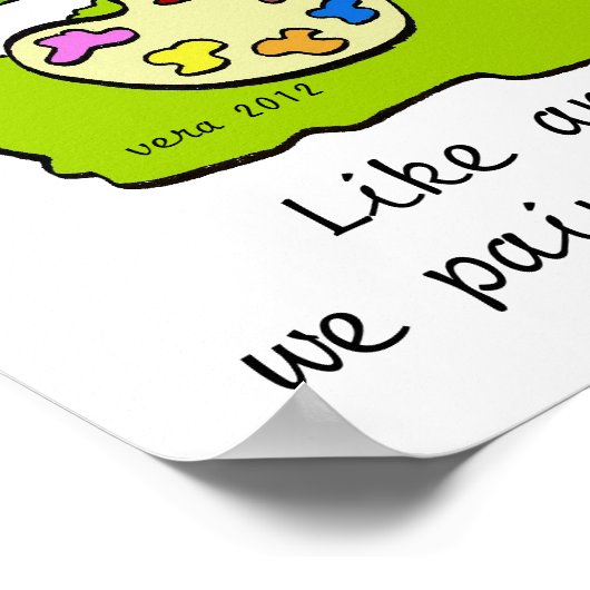 Als een artiest met een penseel poster (Hoek)