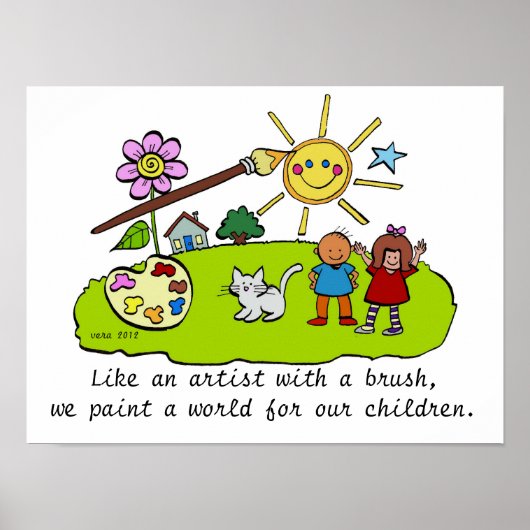 Als een artiest met een penseel poster (Voorkant)