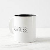 Als een baas | Grappige baas werk humor Tweekleurige Koffiemok (Voorkant links)