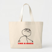 Als een baas Internet meme comic rage Grote Tote Bag (Voorkant)