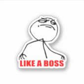 Als een baas meme sticker (Voorkant)