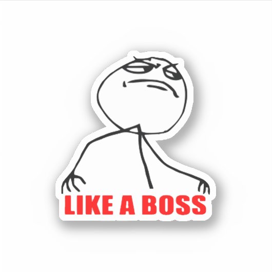 Als een baas meme sticker (Voorkant)