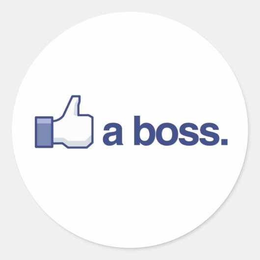 ALS EEN BAAS RONDE STICKER (Voorkant)