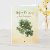 Als een berkenboom Geest Verjaardag Persoonlijkhed Kaart (Gele Bloem)