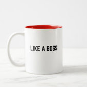 Als een Boss Funny Schattige Trendy Quote Two-Tone Tweekleurige Koffiemok (Links)