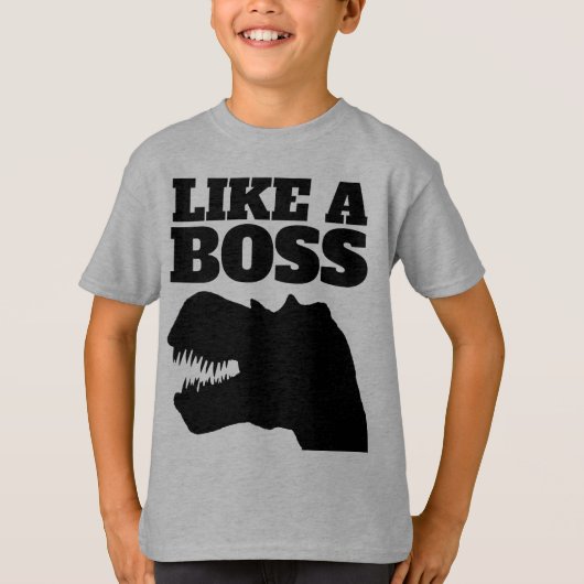 ALS EEN BOSS T-REX DINOSAURUS kinder T-SHIRTS (Voorkant)