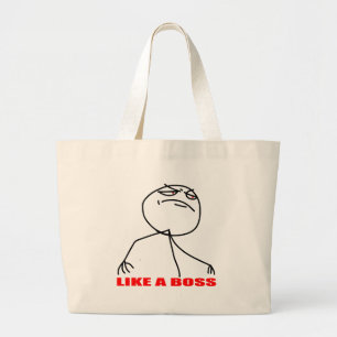 als een chef - internetmeme , een komische woede grote tote bag