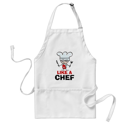 Als een chef volwassenen schort voor mannen | wit (Voorkant)