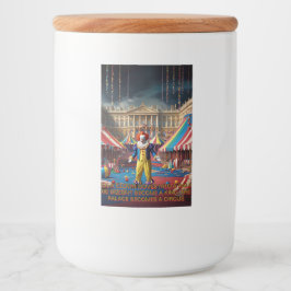 Als een clown een paleis binnengaat voedselcontainer etiket