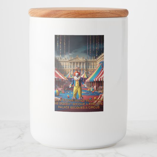 Als een clown een paleis binnengaat voedselcontainer etiket (Voorkant)