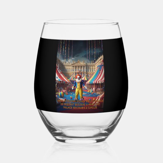 Als een clown een paleis binnengaat wijnglas zonder voet (Achterkant)