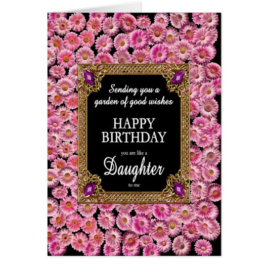 Als een dochter voor mij verjaardag roze madeliefj (Voorkant)