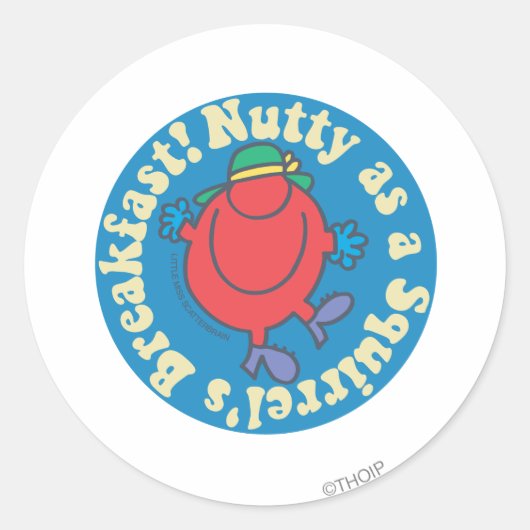 Als een eekhoorn ontbijt. ronde sticker (Voorkant)