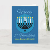 Als een geëngageerde parenoot First Hanukkah Menor Kaart (Voorkant)