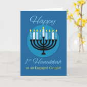 Als een geëngageerde parenoot First Hanukkah Menor Kaart (Gele Bloem)