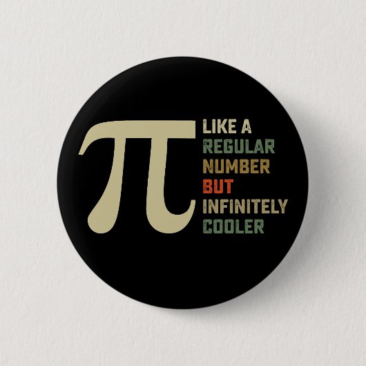 Als een gewone nummer maar oneindig koeler Pi-dag Ronde Button 5,7 Cm (Voorkant)