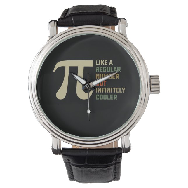 Als een gewoon nummer maar oneindig koeler Pi-dag Horloge (Voorkant)