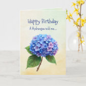 Als een hortensia uw verjaardagspersoonlijkheden kaart (Gele Bloem)