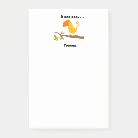 Als één kan...Toucan, Grappige woordspeling Cartoo Post-it® Notes (Voorkant)