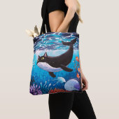 als een kat in de oceaan kan blijven XD Tote Bag (Dichtbij)