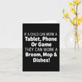 Als een kind een tablet telefoon bezem mop kan bed kaart (Gele Bloem)