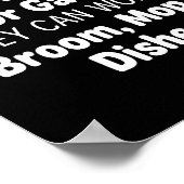 Als een kind een tablet telefoon bezem mop kan bed poster (Hoek)