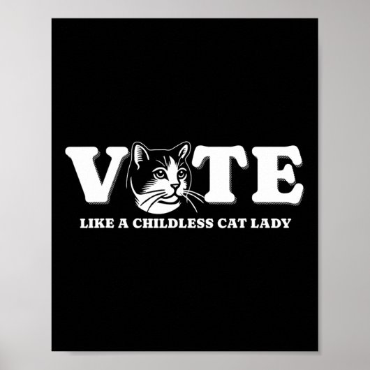 Als een kinderloze kat dame grappig stemmen kamala poster (Voorkant)
