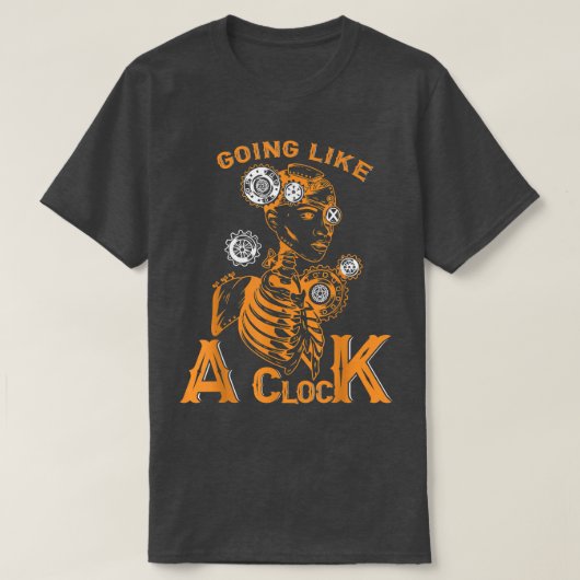 Als een klok, Human Skeleton Steampunk T-shirt (Design voorkant)