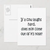 Als een koe hard lacht briefkaart (Voorkant / Achterkant)