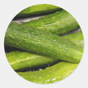Als een koele komkommer ronde sticker