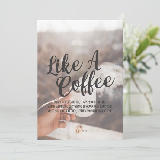 Als een koffie feestdagenkaart (Staand voorkant)