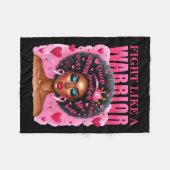 Als een krijger borstkanker bewustzijn zwarte vrou fleece deken (Voorkant (Horizontaal))