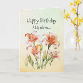 Als een lelie, je verjaardagspersoonlijkheden kaart (Gele Bloem)