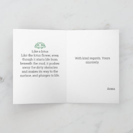 Als een Lotus Waterverf die Gepersonaliseerde Gift Feestdagen Kaart