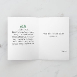 Als een Lotus Waterverf die Gepersonaliseerde Gift Feestdagen Kaart