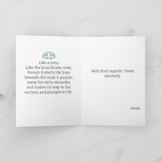 Als een Lotus Waterverf die Gepersonaliseerde Gift Feestdagen Kaart