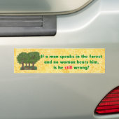 Als een Man spreekt in de Bumpersticker van de bos (Op auto)