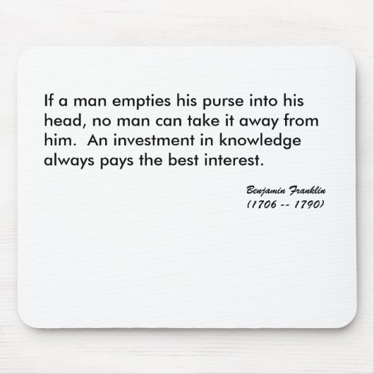 Als een man z'n tas in z'n hoofd steekt, dan... muismat (Voorkant)