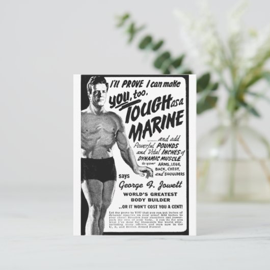 Als een marinier. briefkaart (Staand voorkant)