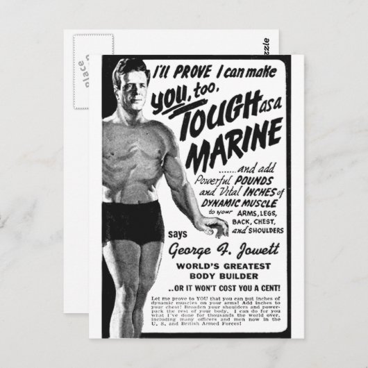 Als een marinier. briefkaart (Voorkant / Achterkant)