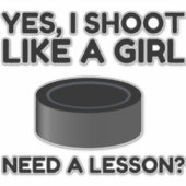 ALS EEN MEISJE HOCKEY STICKER (Voorkant)