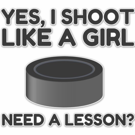 ALS EEN MEISJE HOCKEY STICKER (Voorkant)