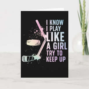 Als Een Meisje IJshockey Speler Hockey Meisje IJsh Kaart