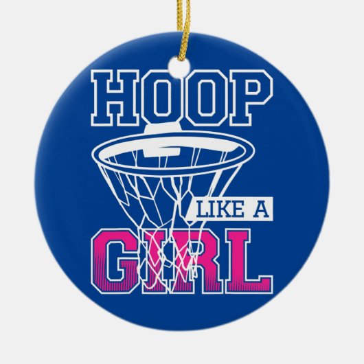 Als een meisje voor een basketbalspeler keramisch ornament (Voorkant)